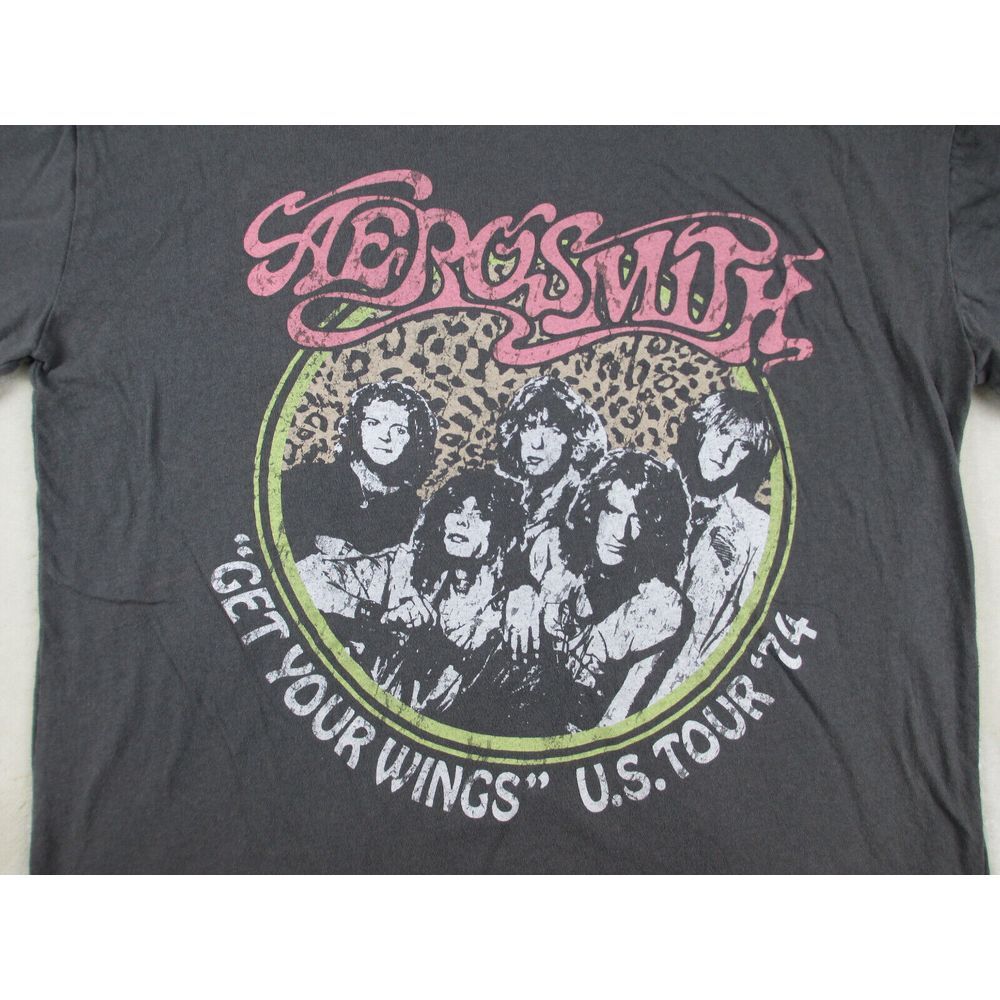 Aerosmith Shirt Womens Large Gray Get Your Wings Concert Pop Rock Music Ladies* - Picture 3 of 10